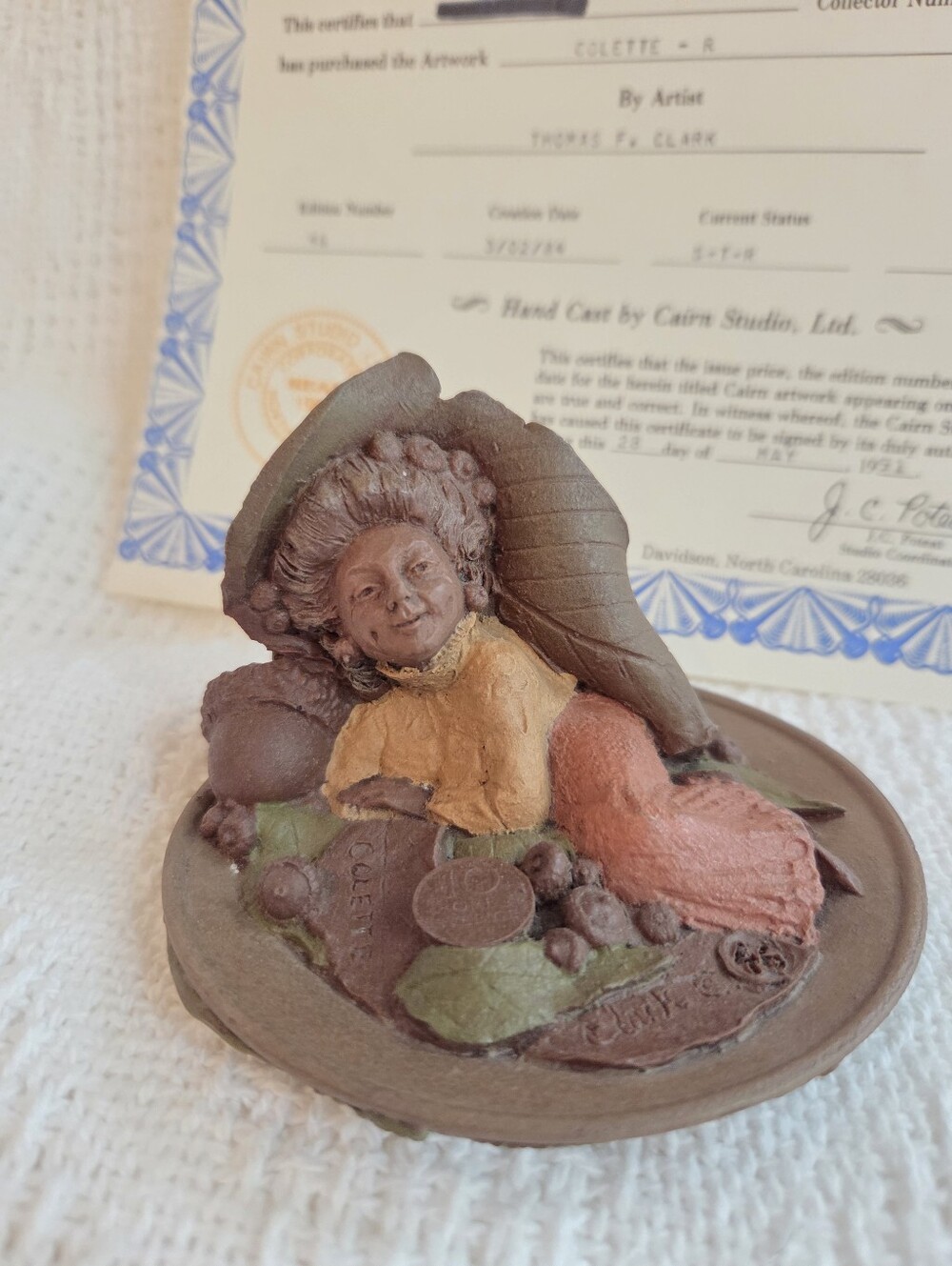 Vtg Tom Clark Gnome Colette W/ COA